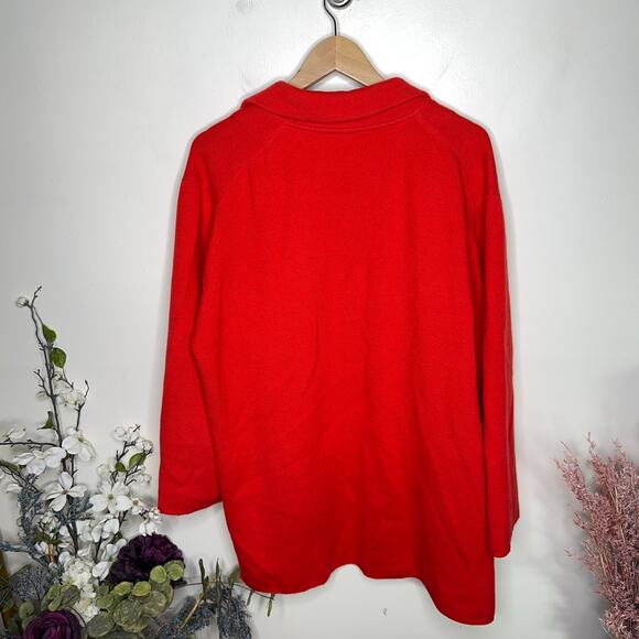 J. CREW Sophie Open Front Sweater Blazer Merino Wool Red {101} - Picture 3 of 6